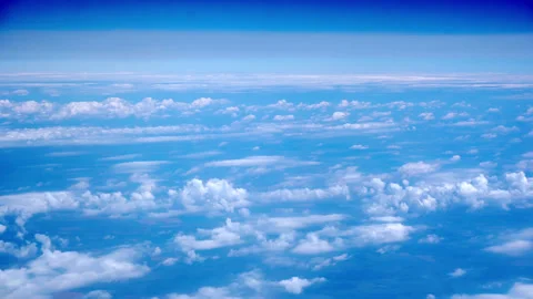 An inside view of an airplane flying above the clouds. Stock Footage 251575358