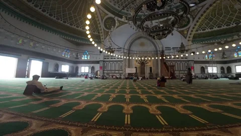 Inside view of Al-Hosary Square and Mosque area, Islamic architecture Stock Footage 306655100