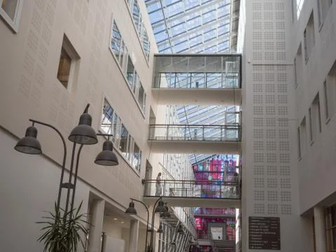 Inside view of architecture in oslo university hospital rikshospitalet Stock Photos