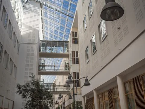 Inside view of architecture in oslo university hospital rikshospitalet Stock Photos