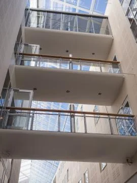 Inside view of architecture in oslo university hospital rikshospitalet Stock Photos