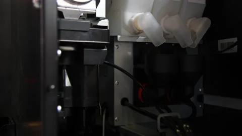 Inside view of automatic coffee machine Stock Footage 237464660