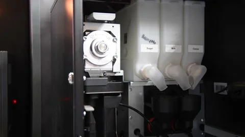 Inside view of automatic coffee machine Stock Footage 237464666