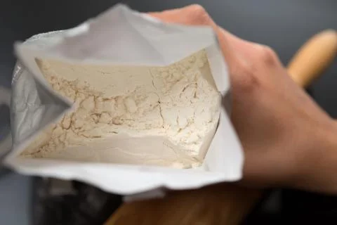 Inside View Of A Bag Of Flour Stock Photos