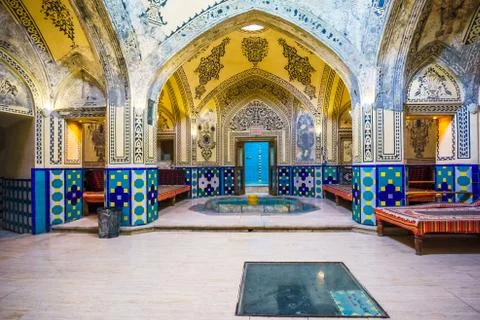 Inside view of bathhouse by kashan in Iran Stock Photos