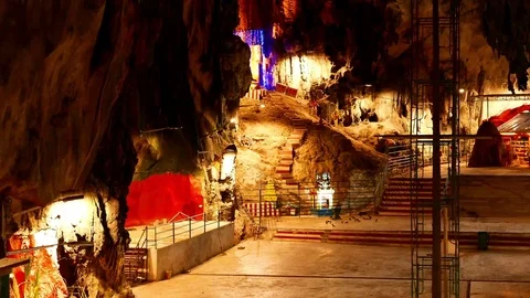 Inside view of the Batu caves in Malaysia Stock Footage 69966575