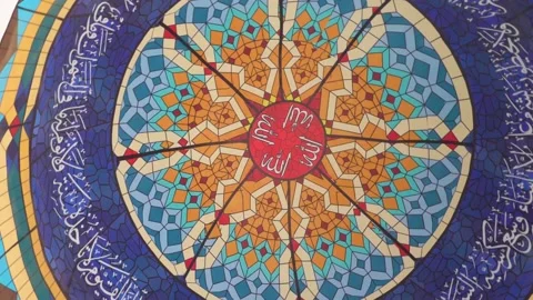 Inside view of beautiful mosque masjid of Pakistan (2) Stock Footage 199245830