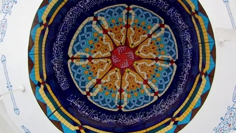 Inside view of beautiful mosque masjid of Pakistan (3) Stock Footage 199245891