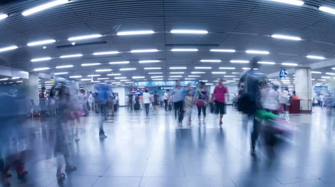 Inside view of Beijing west railway station HD. Stock Footage 40428301