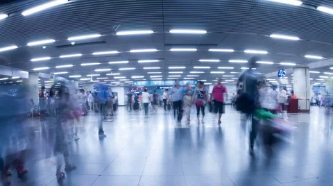 Inside view of Beijing west railway station 4k Stock Footage 40440030