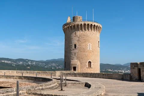 Inside view of the Bellver Castle in Palma de Mallorca - Spain. Stock Photos