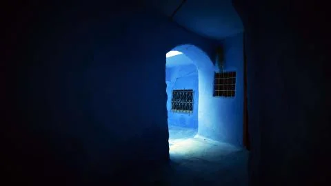 Inside view of the blue room Stock Photos
