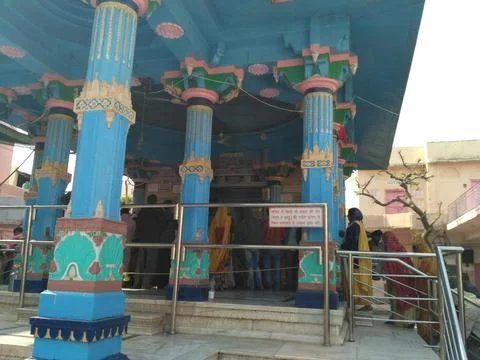 Inside view of Bramha temple in Pushkar, Rajasthan Stock Photos