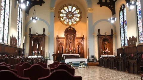 Inside View of Chapel At Mount Carmel Monastery Niagara Vídeos de archivo 94217155