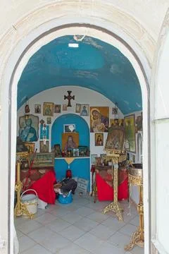 Inside view of church. Stock Photos
