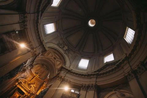 An inside view of Church of   Santa Maria dei Miracoli in front of Piazza del Stock Photos
