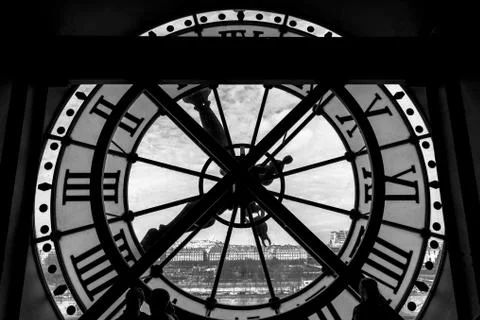 Inside view of the clock of Orsay museum in Paris Foto stock