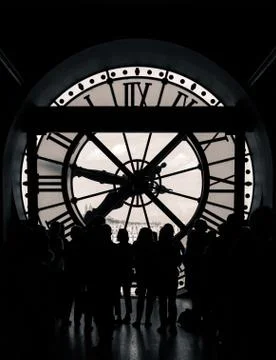 Inside view of the clock of Orsay museum in Paris Stock Photos