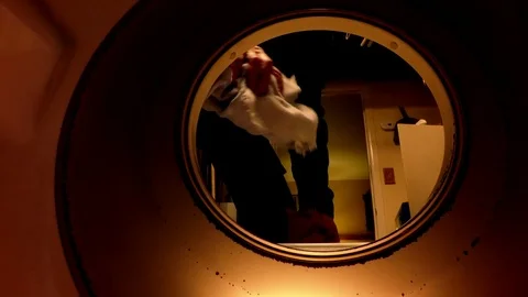 Inside View Of A Clothes Dryer - 4K Video stock 84812766