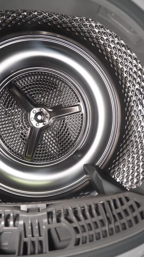 Inside view of a clothes dryer in a laundry room Stock Footage 342489072
