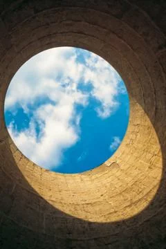 Inside view of cooling tower. Stock Photos
