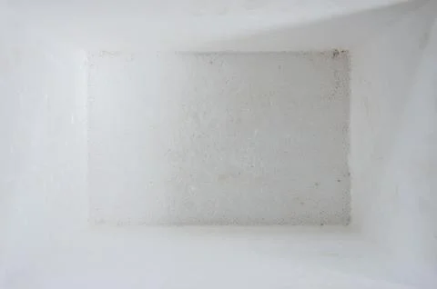 Inside view of the dirty foam box . Stock Photos