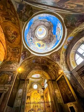 Inside view in Duomo Vecchio, The Old Cathedral, in Brescia city, Italy Stock Photos
