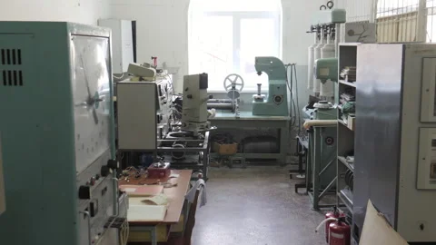 Inside View Of Empty Physics Class In School Stock Footage 309212092