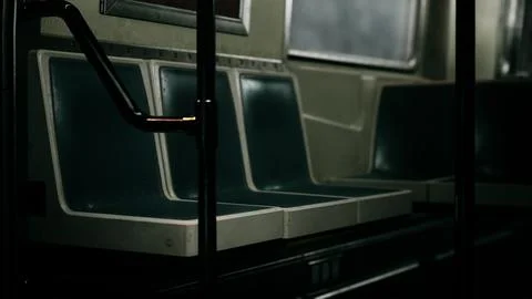 Inside View of an Empty Subway Car Illustrazione stock