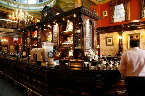 Inside view of a English pub. Stock Photos