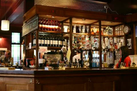 Inside view of a english pub Stock Photos