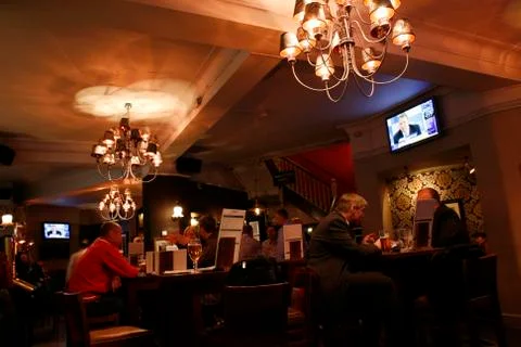 Inside view of a english pub Stock Photos