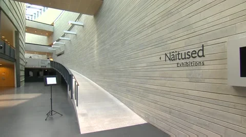 Inside view of the Estonian Art Museum lobby. Stock Footage 49476935