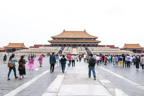 Inside view of Forbidden city which is a palace complex in central Beijing Stock Photos