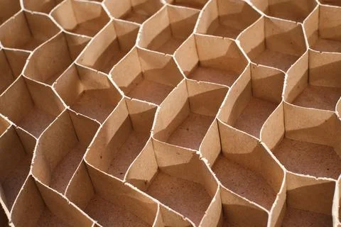 Inside view of a fragile interior cheap door made of fiberboard and chipboard Stock Photos