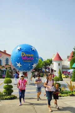 Inside view of the fun park named Dream World in Pathum Thani, Thailand. Stock Photos