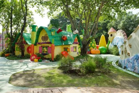 Inside view of the fun park named Dream World in Pathum Thani, Thailand. Stock Photos