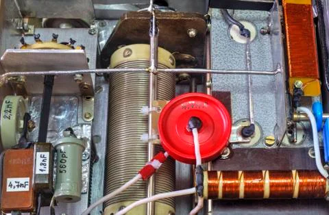 Inside view of high frequency power amplifier Stock Photos