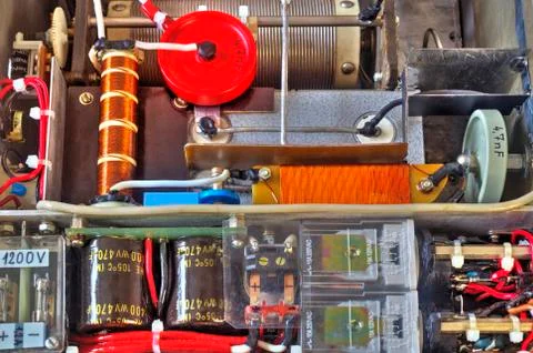 Inside view of high frequency power amplifier Stock Photos