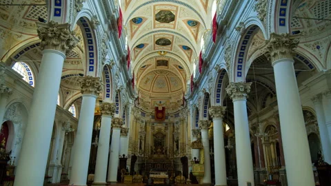 Inside view of the highly decorated facade in Modica. Stock Footage 244344172