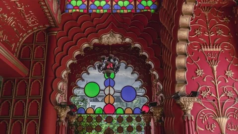 Inside view of hujurari gate mosque saydabad . Stock Footage 250665126