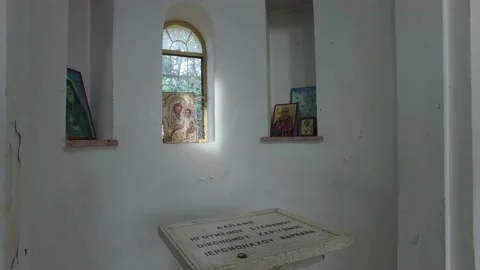 Inside view of Icon Museum at St. Barnabas Church. Cyprus. DJI-0252-02 Stockbeeldmateriaal 137373736