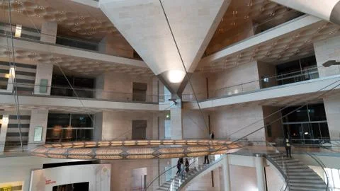 Inside view of the iconic Museum of Islamic Art building in Doha, Qatar Stock-Fotos