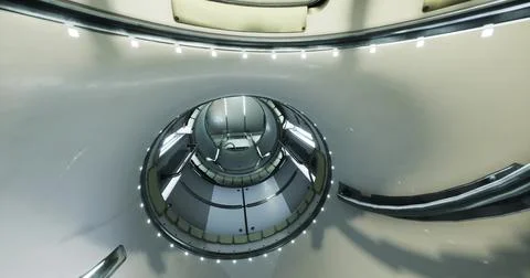 Inside view of the ISS module highlighting modern design features イラスト素材