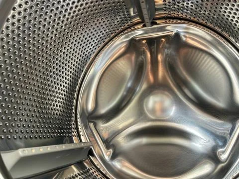 Inside view of laundry washing machine drum Foto stock