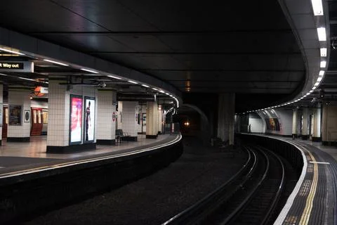 Inside view of London underground  Stock Photos