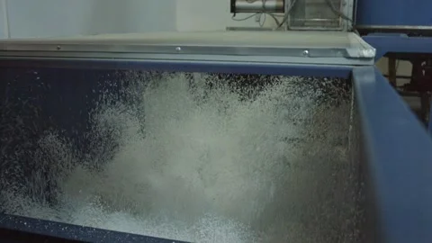 The inside view of the machine in the factory where the styrofoam is produced. Stock Footage 169492126