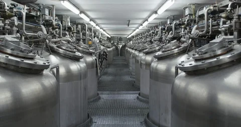 Inside view of a massiv industrial compound Stock Footage 103541212