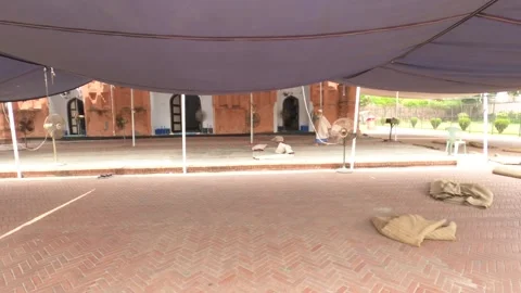 Inside View of medieval Mosque of lalbagh kella made by Mughal Stock Footage 280450817