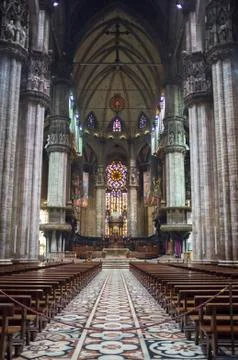 Inside view from Milan Cathedral 库存照片